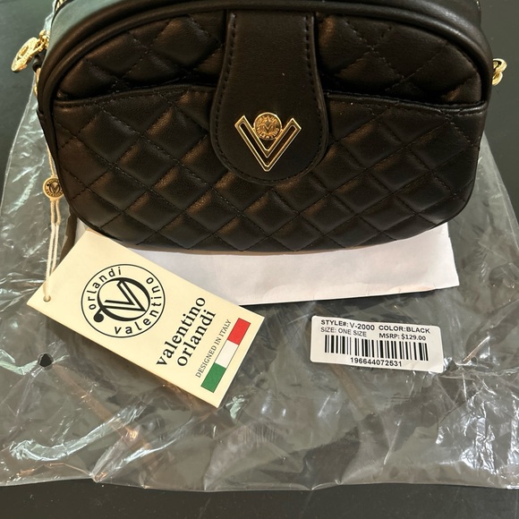 Valentino Orlandi Handbags - Valentino Orlandi Quilted Gold Tone Logo CAMERA Crossbody Shoulder Bag NWT
